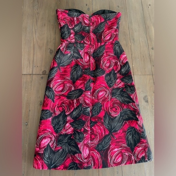 Prada red floral crepe cady midi dress in red - Picture 11 of 14